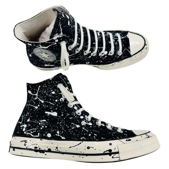 Converse Chuck 70 High Archive Paint Splatter Black Men’s Size 9.5 - Picture 8 of 9